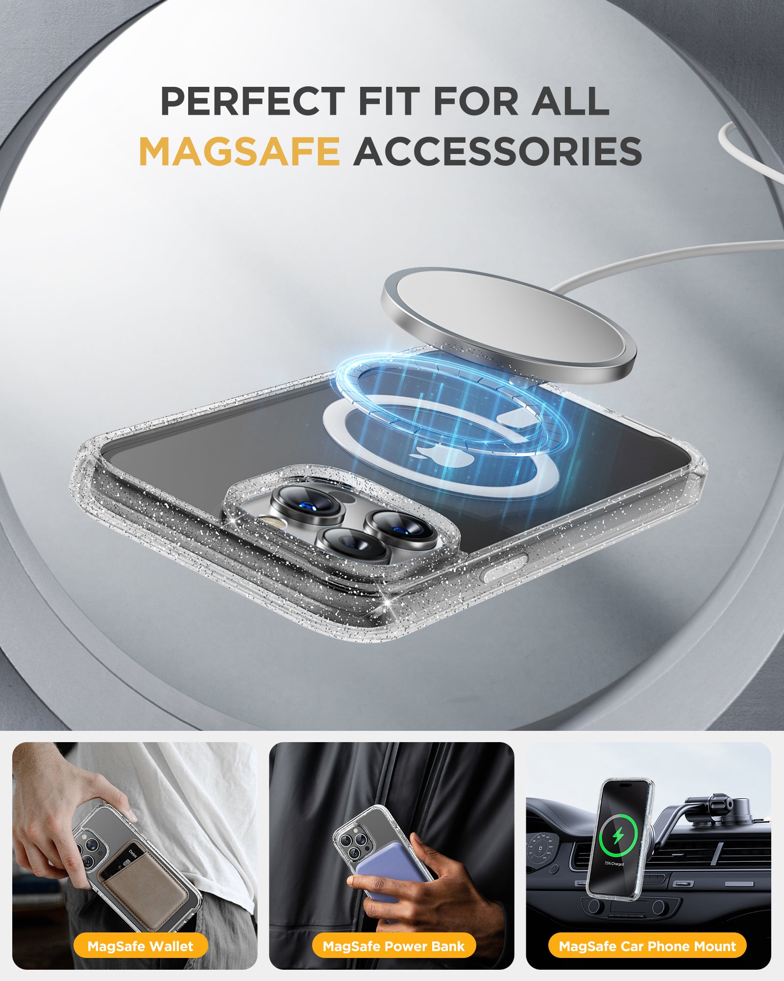 SOLIGU Magnetic for iPhone 15 Pro Max Case 6.7'' [Compatible with Magsafe] Full-Body Drop Proof Bumper Phone Case for iPhone 15 Pro Max with Built-in 9H Tempered Glass Screen Protector