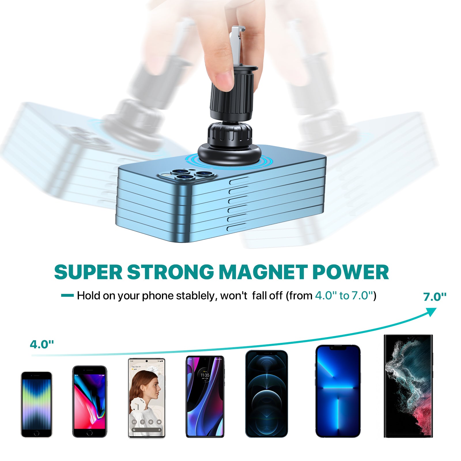 SOLIGU MagSafe Car Mount [Powerful Magnets] Air Vent Magnetic Phone Holder for Car [Easily Install] Hands Free Phone Mount for Car Compatible with iPhone 14 13 12 Pro Plus Max MagSafe Cases