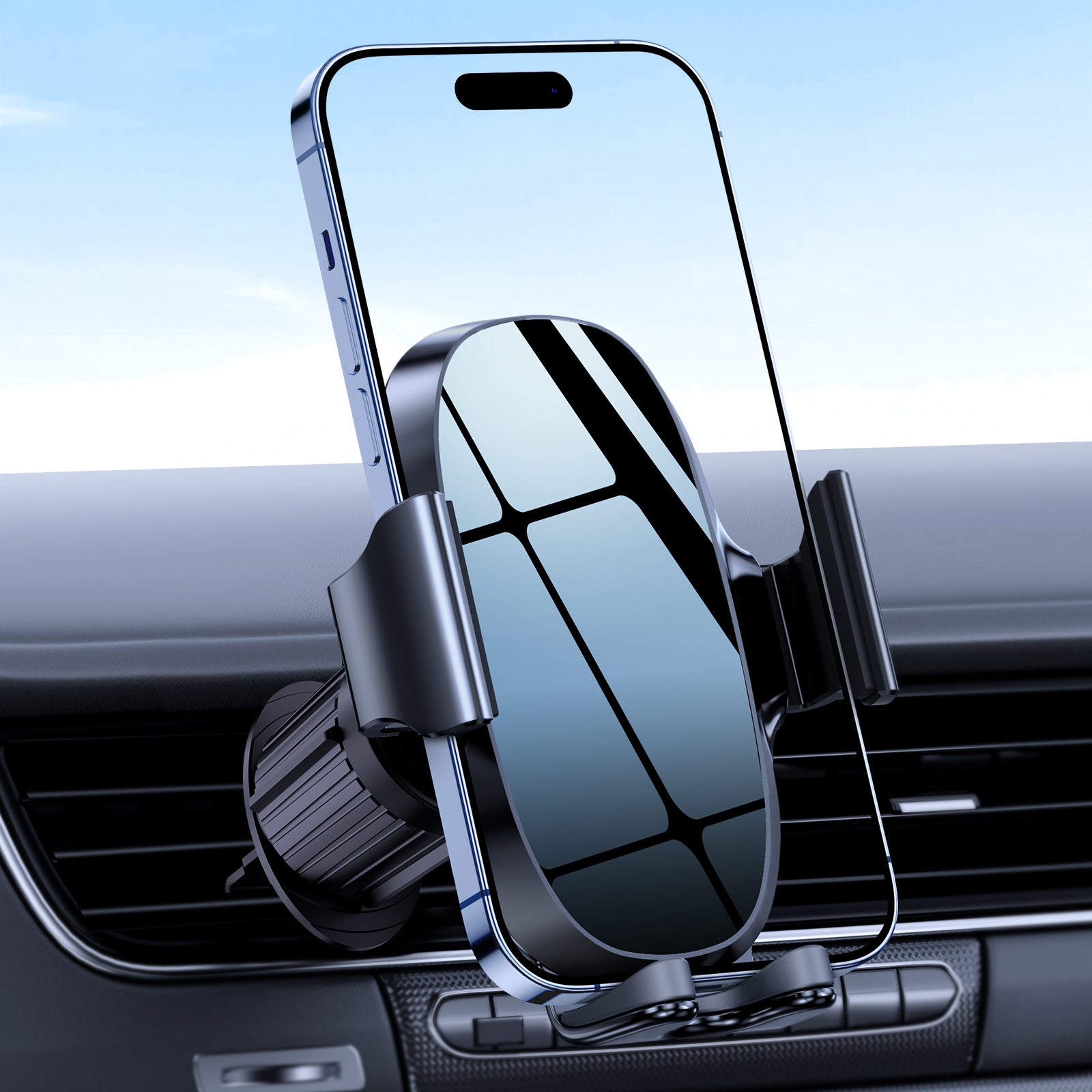 Car Phone Holder Mount - Adjustable Horizontal and Vertical Cell Phone Holder with Air Vent Mounting for All Phones - Waterproof and Durable ABS Material